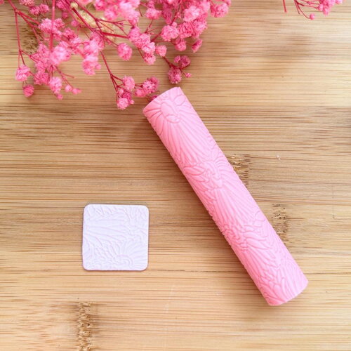 Rouleau texture pour polymère | roller texture | fabrication de bijoux| outils en pâte polymère | rouleau texture fleurit