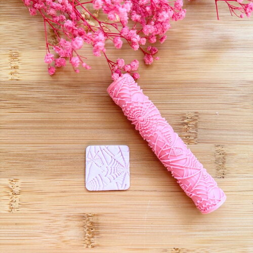 Rouleau texture pour polymère | roller texture | fabrication de bijoux| outils en pâte polymère | rouleau texture toile d'araignée halloween