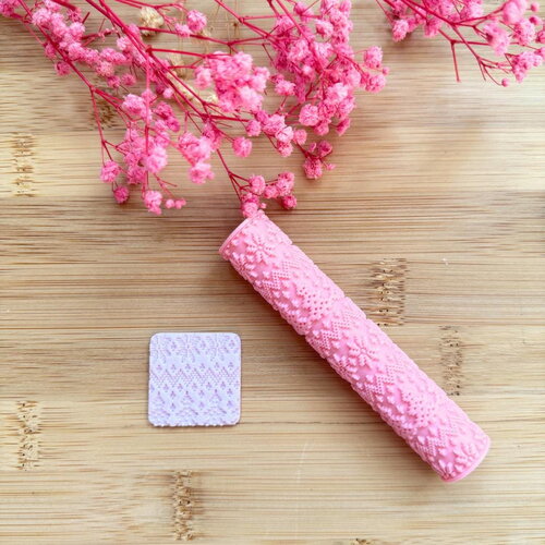 Rouleau texture pour pâte polymère | roller texture | fabrication de bijoux | outils en pâte polymère | rouleau texture noel