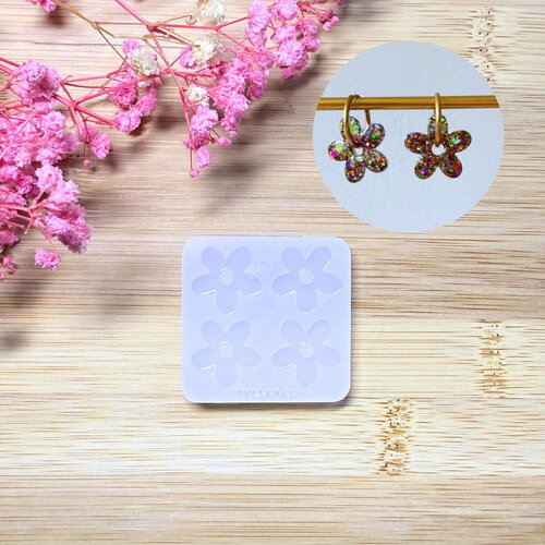 Moule silicone pour résine époxy, uv, resinmold, moule pour pampilles interchangeable, fleur