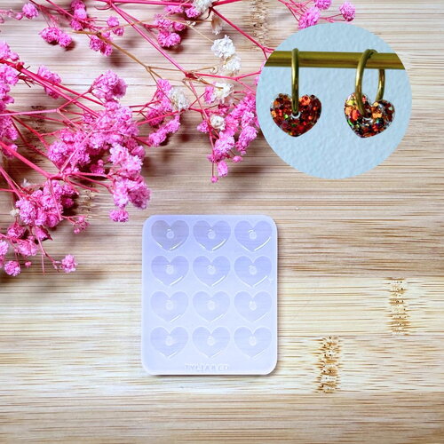 Moule silicone pour résine époxy, uv, resinmold, moule pour pampilles interchangeable, pampilles coeur