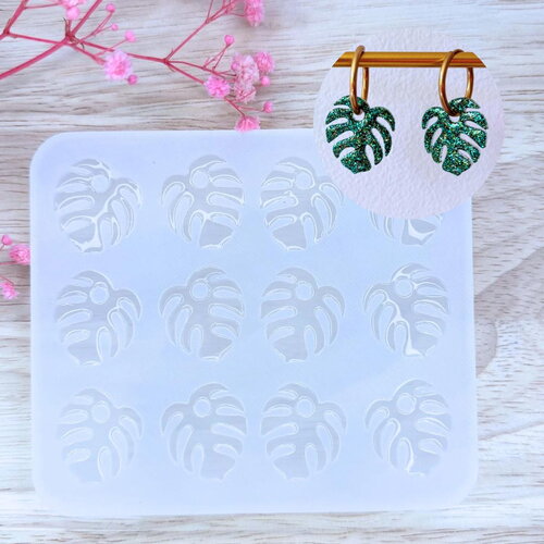 Moule silicone pour résine époxy, uv, resinmold, moule pour pampilles interchangeable, moule silicone grande feuille de monstera