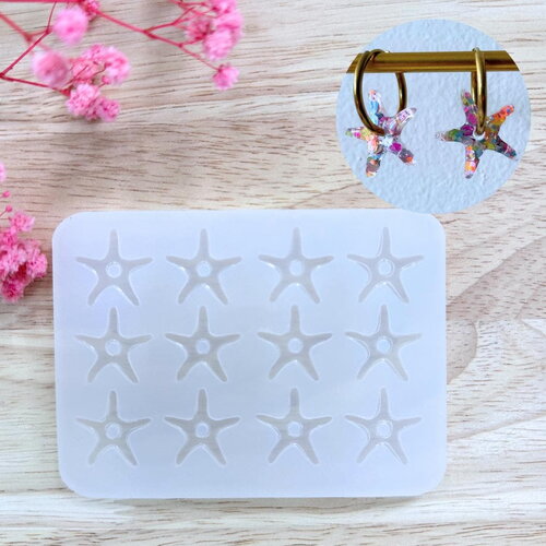 Moule silicone pour résine époxy, uv, resinmold, moule pour pampilles interchangeable, moule silicone étoile de mer
