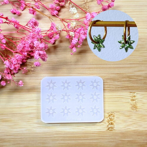 Moule silicone pour résine époxy, uv, resinmold, moule pour pampilles interchangeable, fleur