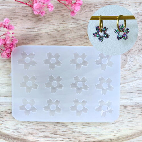 Moule silicone pour résine époxy, uv, resinmold, moule pour pampilles interchangeable, moule silicone fleur de cerisiers