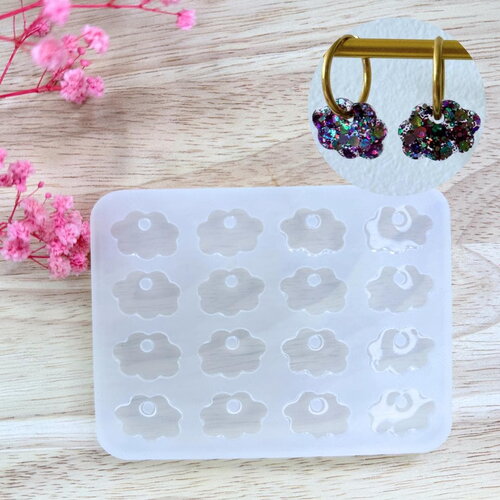 Moule silicone pour résine époxy, uv, resinmold, moule pour pampilles interchangeable, moule silicone nuage