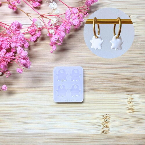 Moule silicone pour résine époxy, uv, resinmold, moule pour pampilles interchangeable, moule silicone automne, halloween, fantôme, ghost