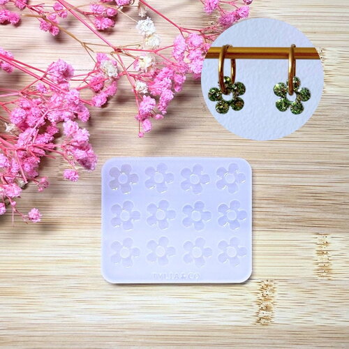 Moule silicone pour résine époxy, uv, resinmold, moule pour pampilles interchangeable, fleur