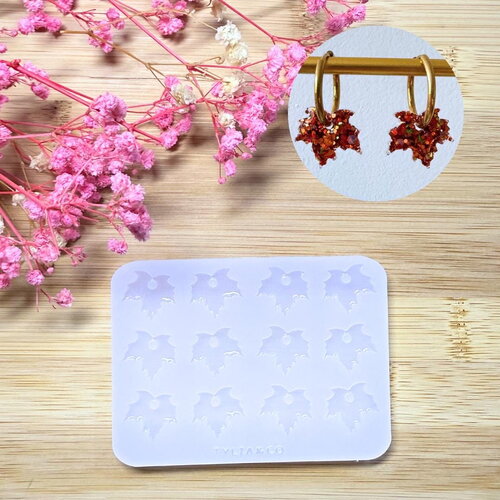 Moule silicone pour résine époxy, uv, resinmold, moule pour pampilles interchangeable, moule silicone, feuille, feuille érable