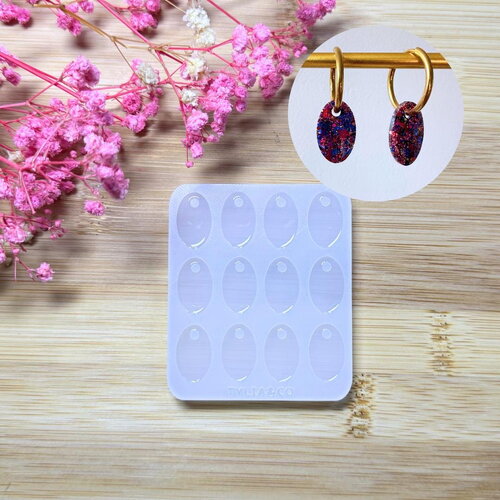 Moule silicone pour résine époxy, uv, resinmold, moule pour pampilles interchangeable, moule silicone, ovale , géométrique