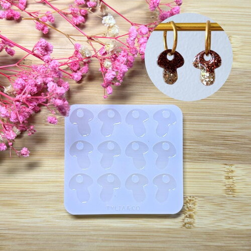 Moule silicone pour résine époxy, uv, resinmold, moule pour pampilles interchangeable, champignon, halloween, automne