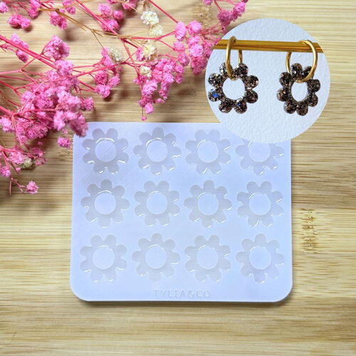 Moule silicone pour résine époxy, uv, resinmold, moule pour pampilles interchangeable, moule silicone fleur, flower marguerite