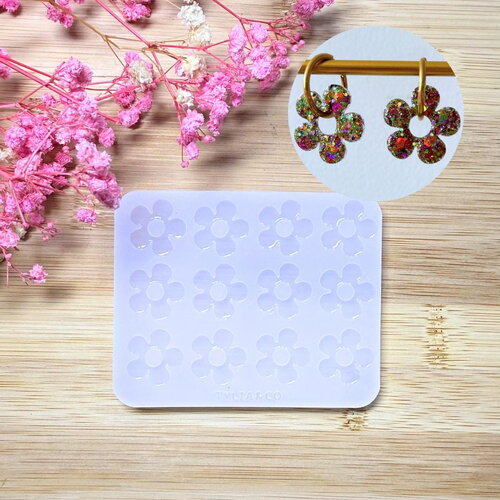 Moule silicone pour résine époxy, uv, resinmold, moule pour pampilles interchangeable, fleur