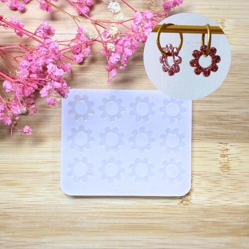Moule silicone pour résine époxy, uv, resinmold, moule pour pampilles interchangeable, moule silicone fleur, flower marguerite