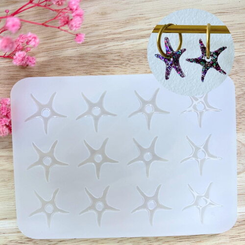 Moule silicone pour résine époxy, uv, resinmold, moule pour pampilles interchangeable, moule silicone étoile de mer