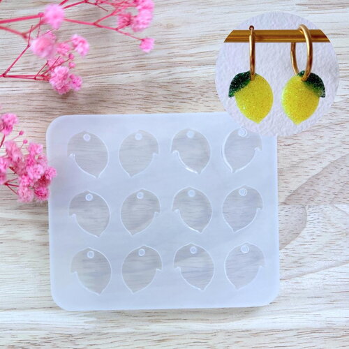 Moule silicone pour résine époxy, uv, resinmold, moule pour pampilles interchangeable, moule silicone citron