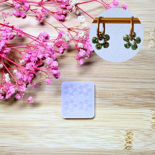 Moule silicone pour résine époxy, uv, resinmold, moule pour pampilles interchangeable, fleur