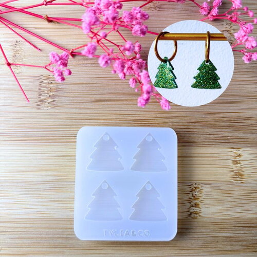 Moule silicone pour résine époxy, uv, resinmold, moule pour pampilles interchangeable, moule silicone sapin noël