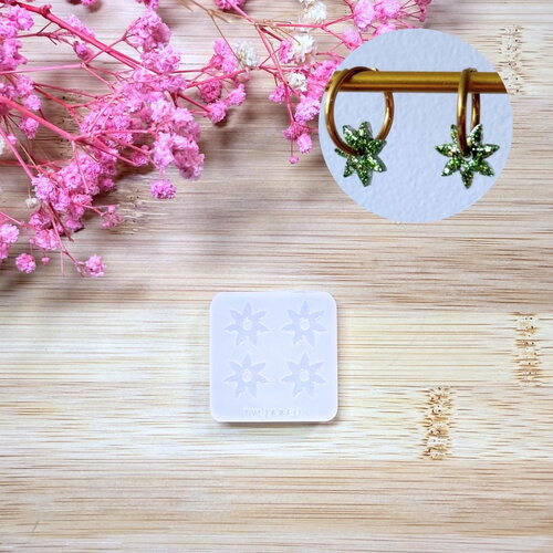 Moule silicone pour résine époxy, uv, resinmold, moule pour pampilles interchangeable, fleur