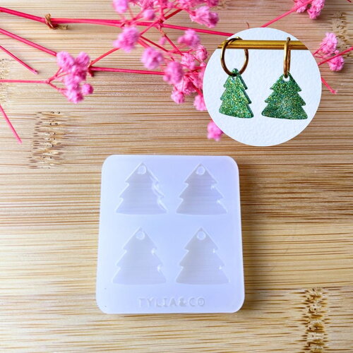 Moule silicone pour résine époxy, uv, resinmold, moule pour pampilles interchangeable, moule silicone sapin noël