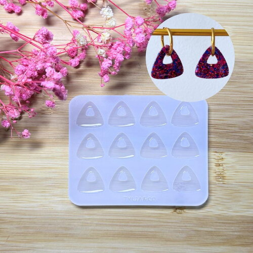 Moule silicone pour résine époxy, uv, resinmold, moule pour pampilles interchangeable, moule silicone, triangle , géométrique