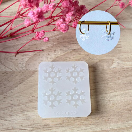 Moule silicone pour résine époxy, uv, resinmold, moule pour pampilles interchangeable, moule silicone flocon de noël