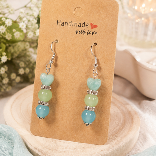 Boucles fantaisies un biais d'amour perles cœurs