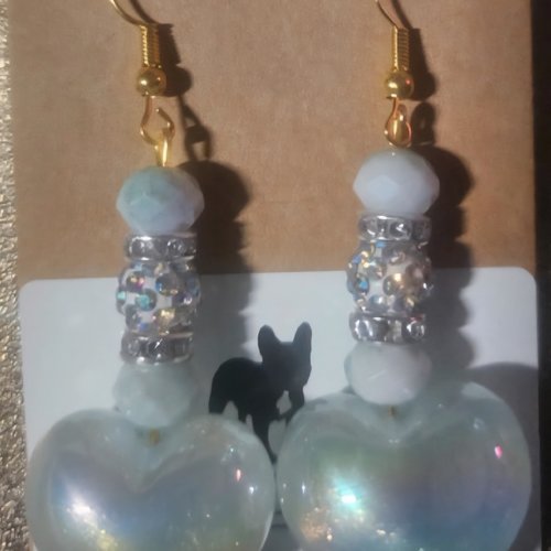 Boucles d’oreilles fantaisies coeurs de lumière un biais d'amour