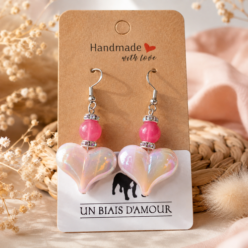 Boucles fantaisies un biais d'amour coeurs nacres