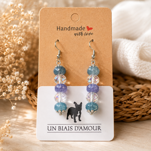 Boucles d’oreilles fantaisies perles de verre