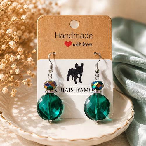 Boucles fantaisies un biais d'amour perles de verre