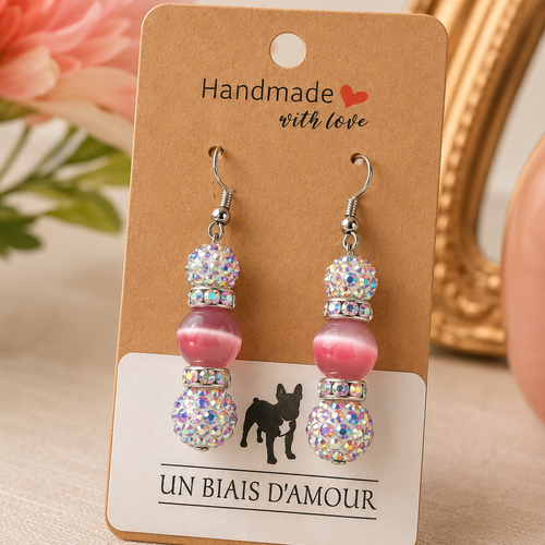 Boucles fantaisies un biais d'amour perles de verre