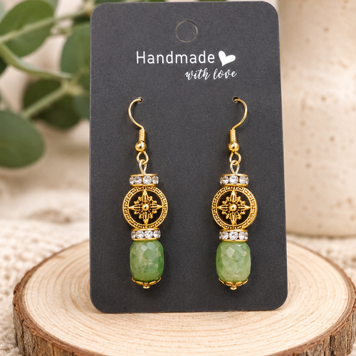 Boucles d’oreilles fantaisies un biais d'amour perles de verre