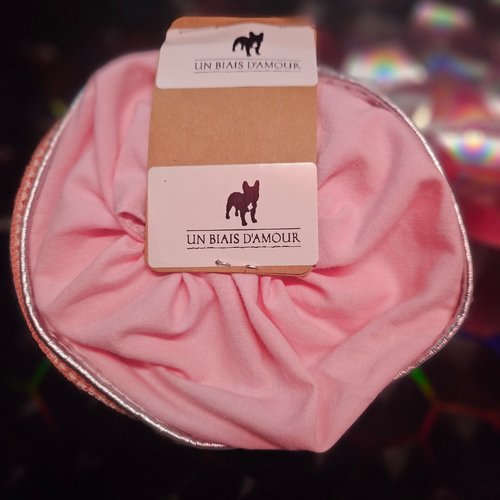 Chouchou artisanal rose
