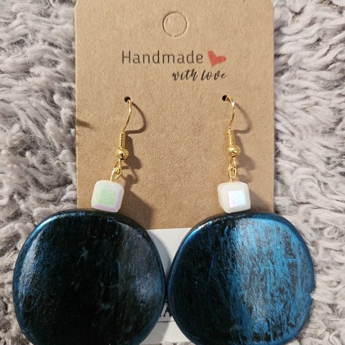 Boucles d’oreilles artisanales fantaisies un biais d'amour