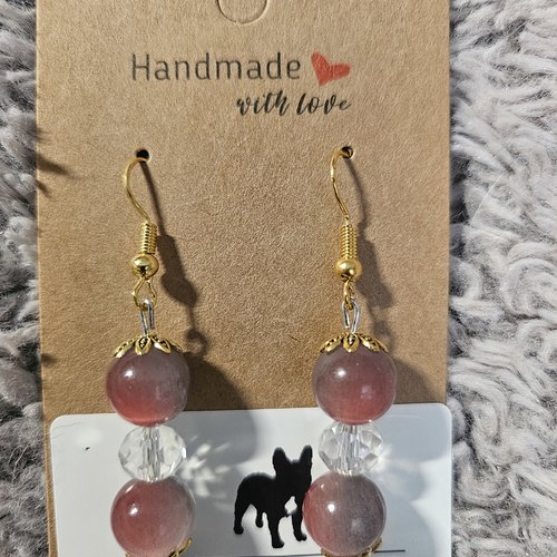 Boucles d’oreilles fantaisies perles de verre