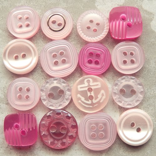 J21 Petit 14 mm 22 L Rose Rose 2 Trous Craft Couture Tricot Boutons Bouton 