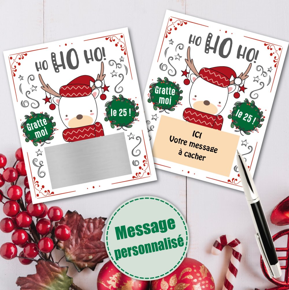 Carte A Gratter Noel Annonce Grossesse Texte Cache Personnalisable 4 Un Grand Marche