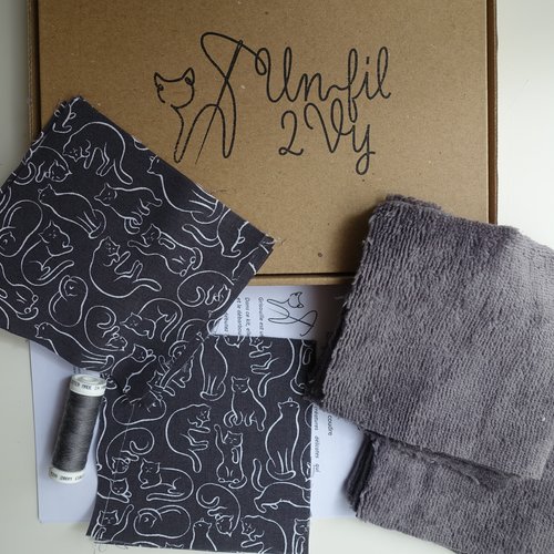 Kit couture grisouille box: les lingettes grisouille bambou gris violet