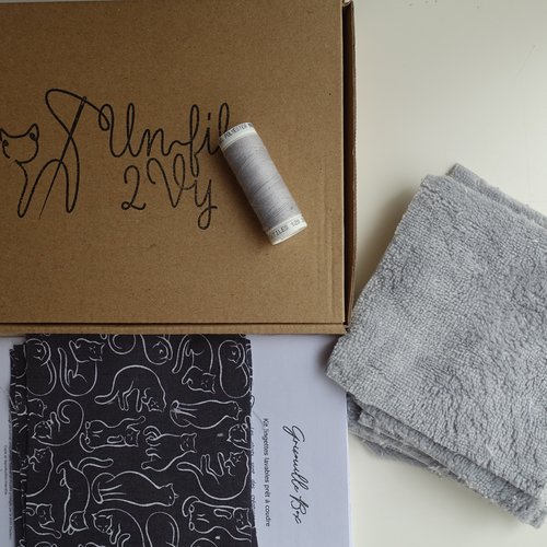 Kit couture grisouille box: les lingettes grisouille bambou gris clair