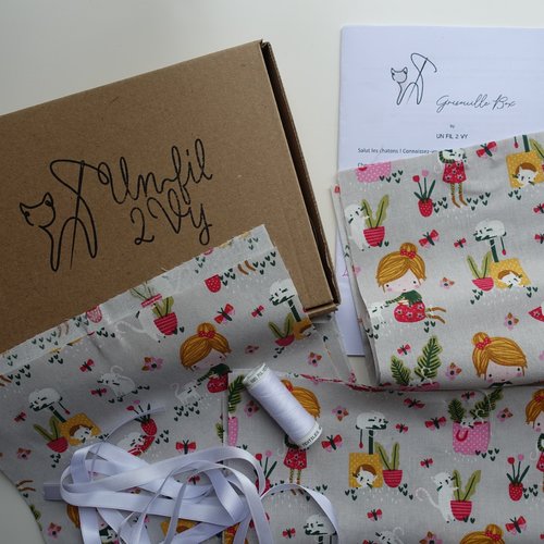 Kit couture grisouille box : les pochons, kit prêt à coudre