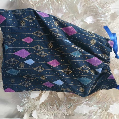 Pochette emballage cadeau sac pochette cadeau de noël en tissu 18x24