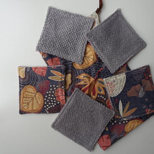 Lingettes lavables modèle feuille