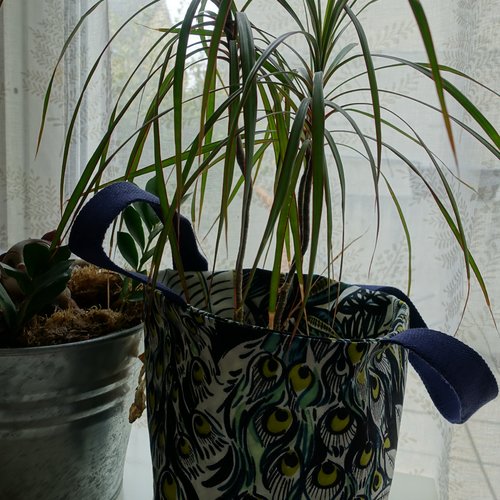 Cache pot en tissu, panier rangement