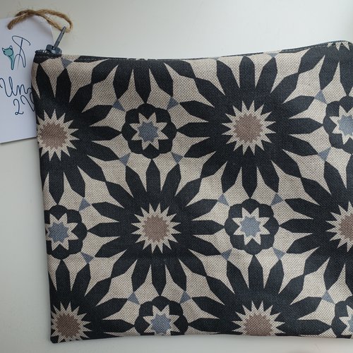 Pochette zippée, trousse plate, petite pochette, trousse pour sac