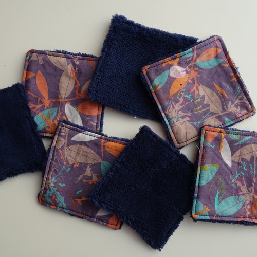 Lingettes lavables modèle feuilles