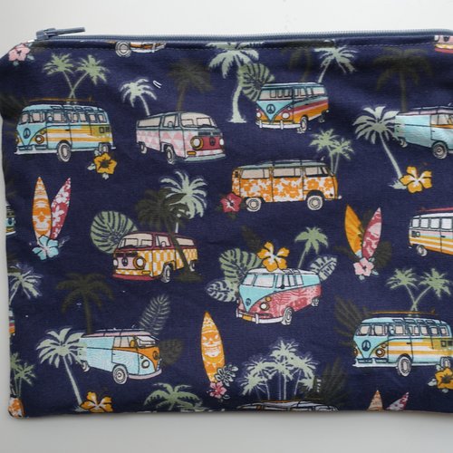 Pochette zippée, trousse plate, petite pochette, trousse pour sac