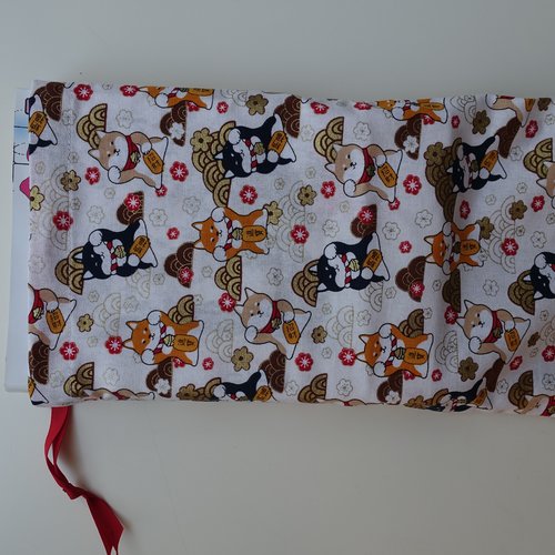 Pochon, pochette cadeau, shiba
