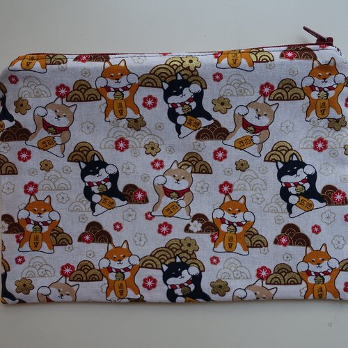 Pochette zippée, trousse plate, petite pochette, trousse pour sac