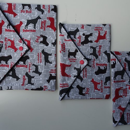 Enveloppe en tissu, protège livre, enveloppe cadeau, étrennes, emballage cadeau, pochette en tissu, pochette santé animaux